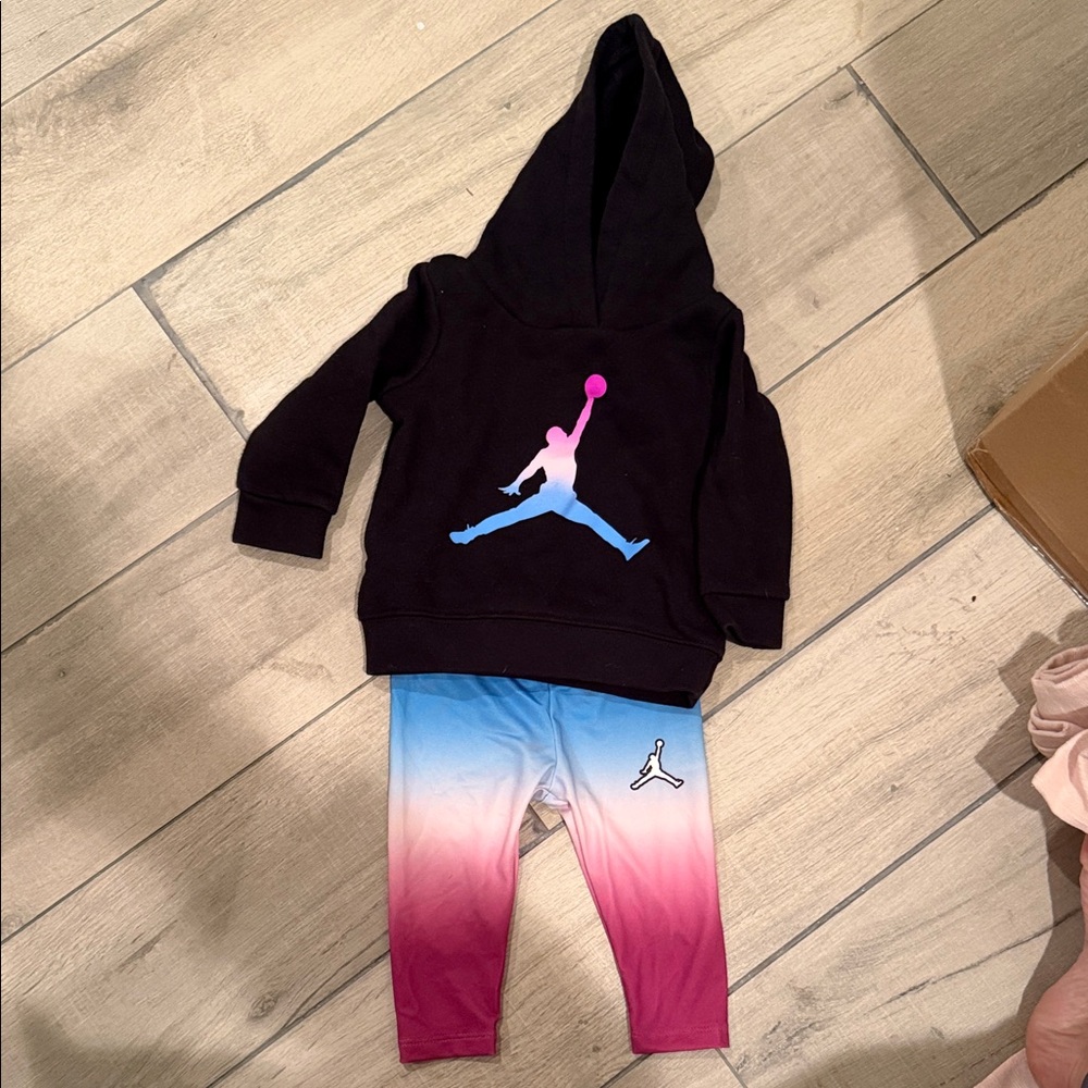 Jordan Black and Gradient Kids Leggings Set